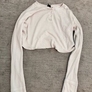 Target Cropped Half Button Down Long Sleeve | Size XS